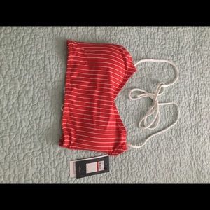 TOMMY HILFIGER TANK BIKINI TOP RED AND WHITE